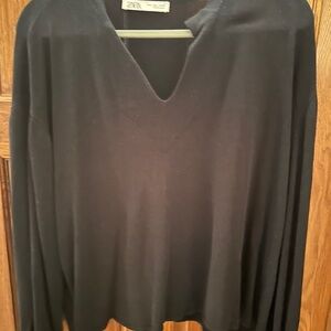 Zara Elegant Black Knit Top